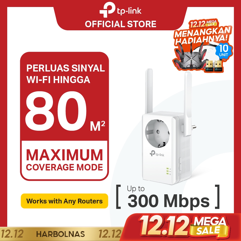 TP-Link TL-WA860RE | 300Mbps Wi-Fi Range Extender | AC Passthrough | Penguat Sinyal | Repeater WiFi