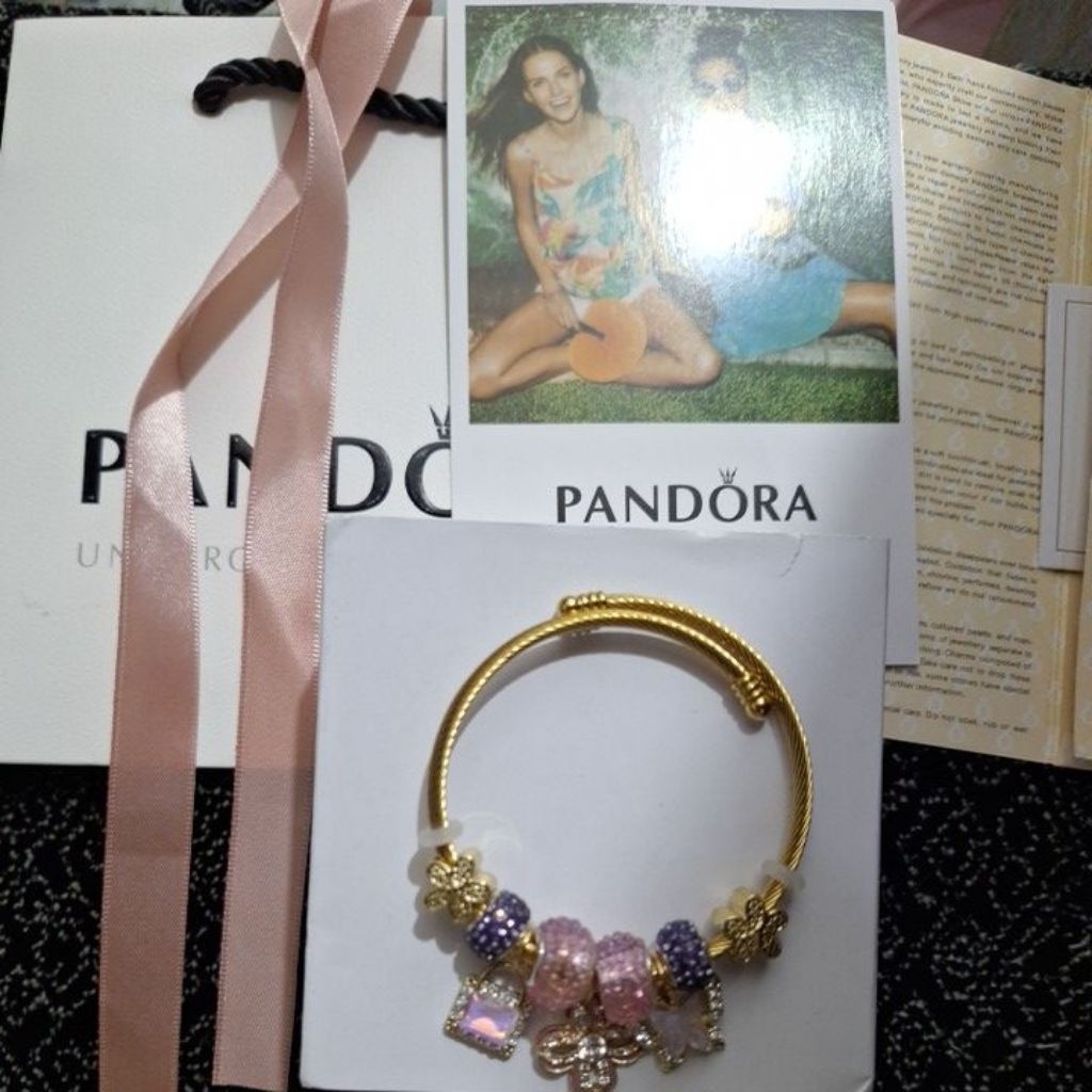 Gelang Pandora Gold Bulat (Box & Bags)