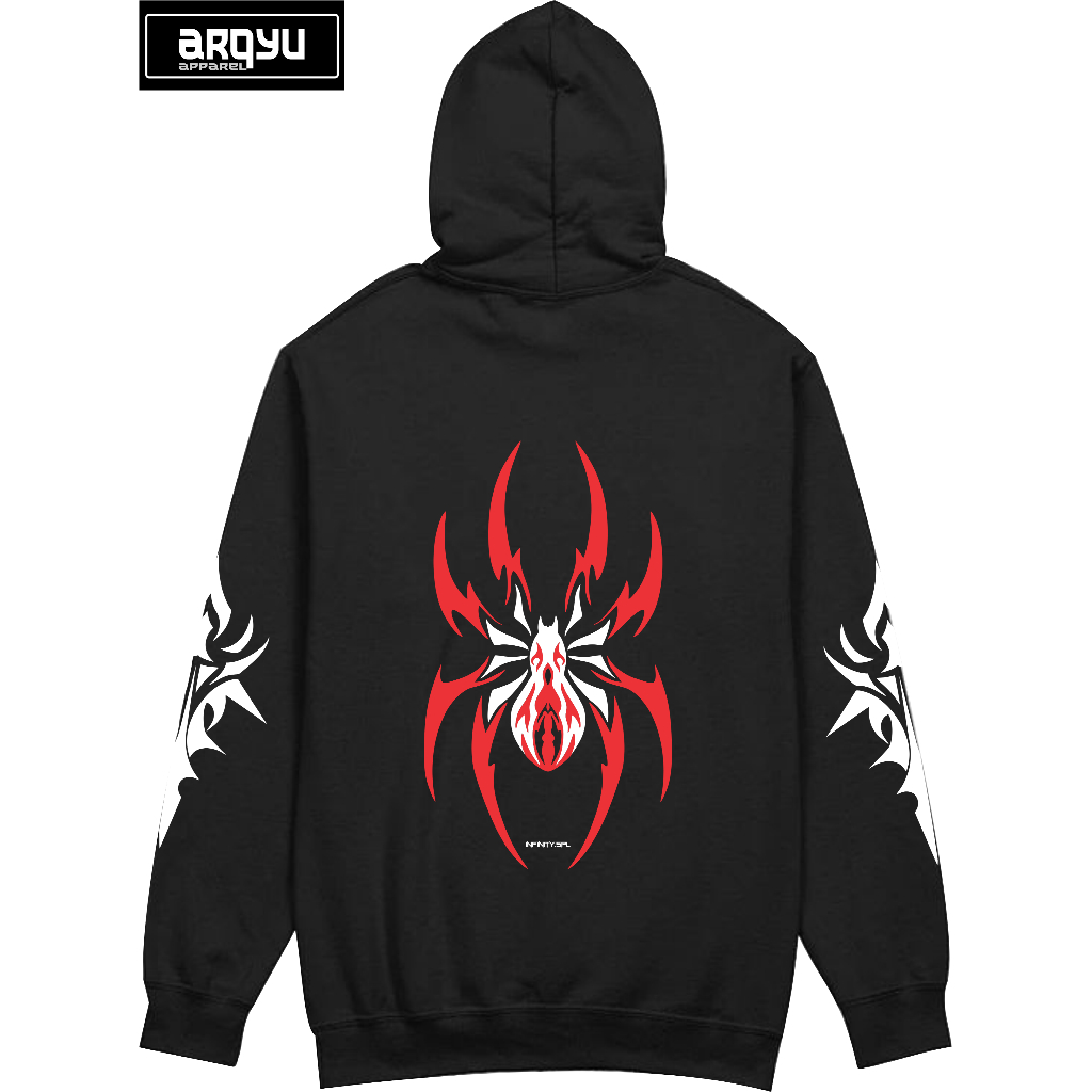 arqyu sweater nyala terbaru SPIDER Fleece hitam