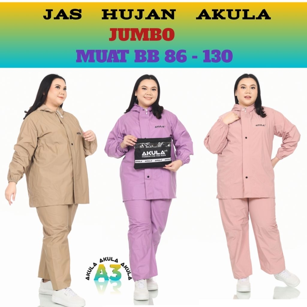 AKULA jas hujan jumbo pria wanita terbaik