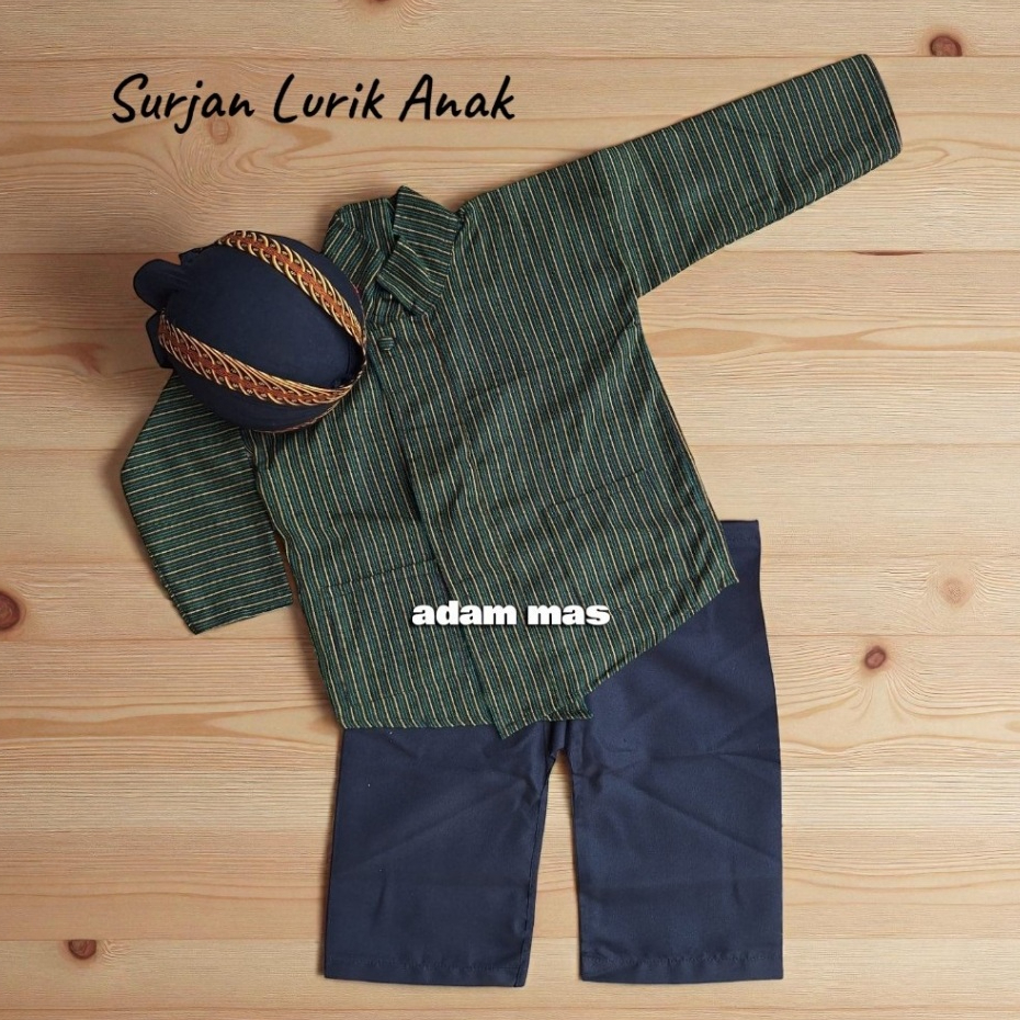 Setelan Baju Lurik Anak Laki Laki Baju Adat Jawa Anak Laki Laki Baju Jawa Anak Anak 2-11 Tahun