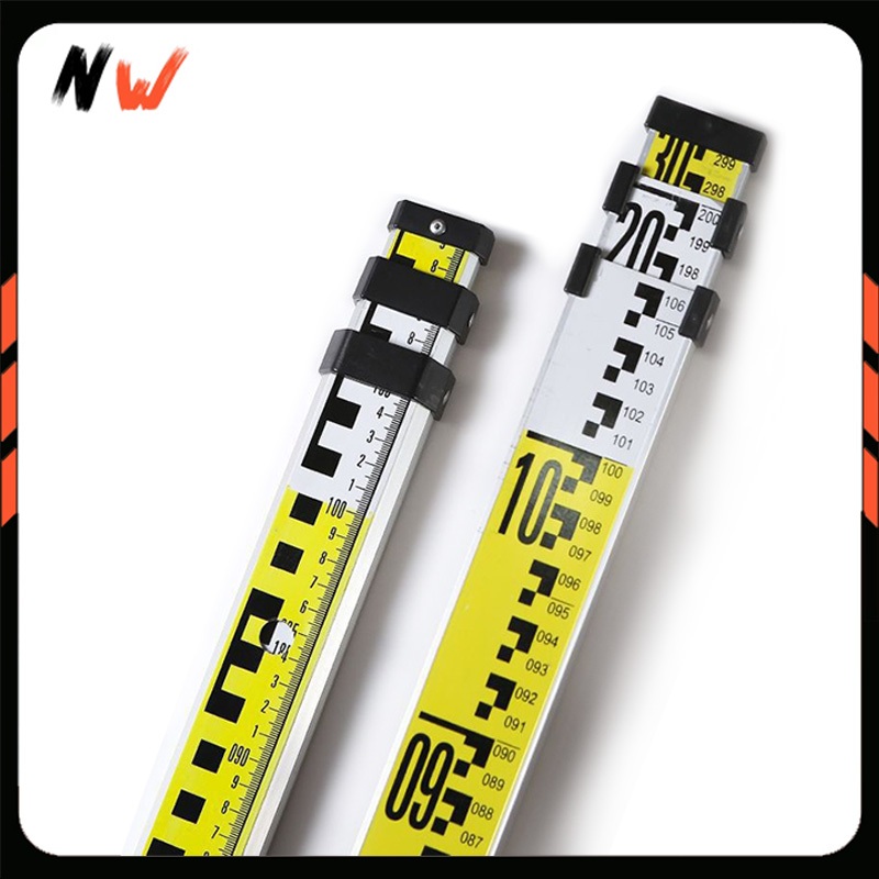 Aluminium Rambu Ukur 3 Meter Meteran Menara Tebal Rambu Ukur Levelling Staff Aluminium 3 Meter Bak U