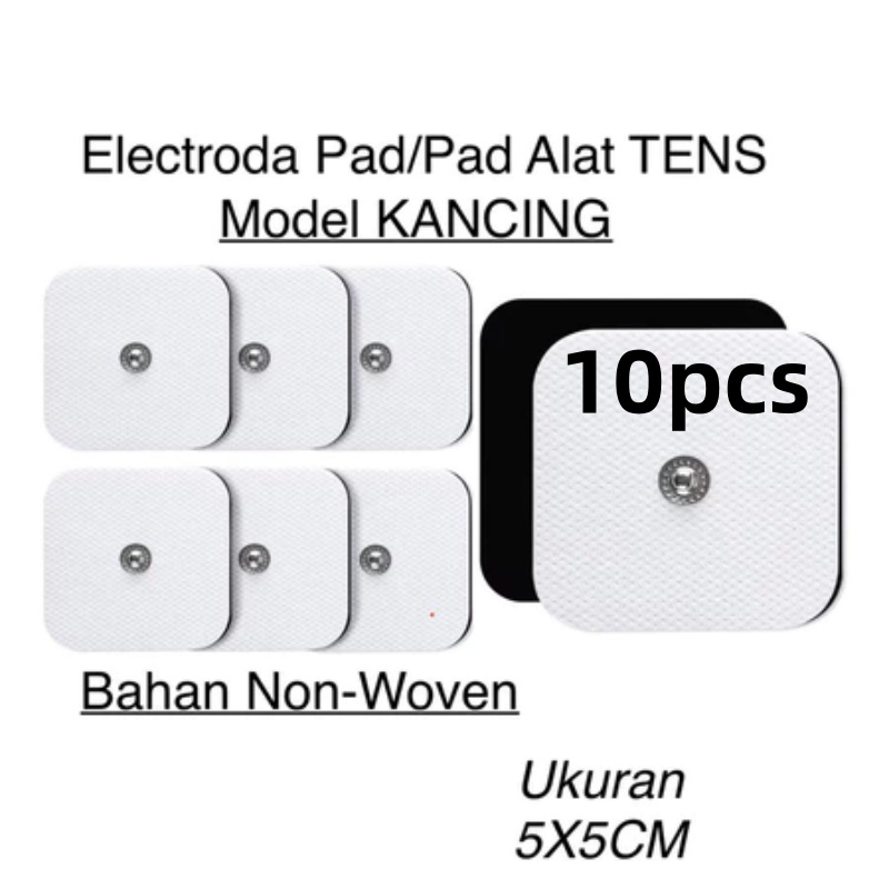 10Pcs Pad Tens Kancing 5x5 / Electrode Pads Beurer EM / Pad Electroda EMS
