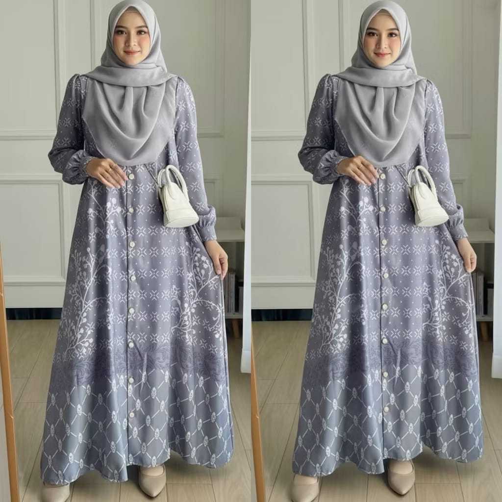 Gamis Maxmara Kondangan Wanita | Dress Muslim Elegan Polos | Tampilan Anggun