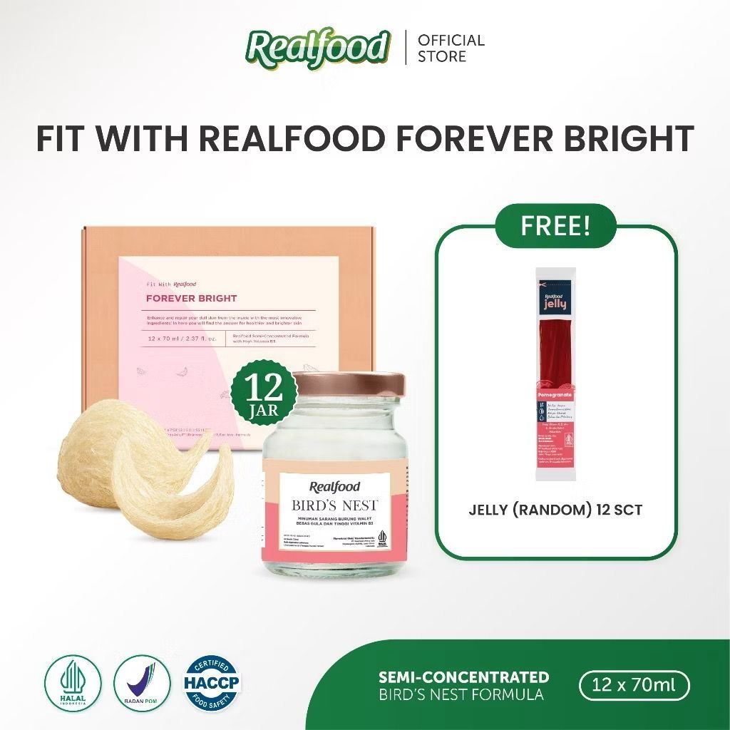 Realfood Forever Bright 12 Jar Original Realfood - Minuman sarang burung walet Realfood Indonesia