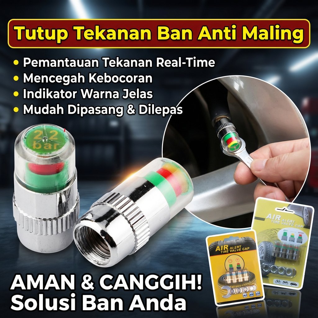 [100% ANTI MALING] Tutup Pentil Ban Mobil Premium Anti Copet /Aksesoris Mobil/Anti Pencurian Pentil 