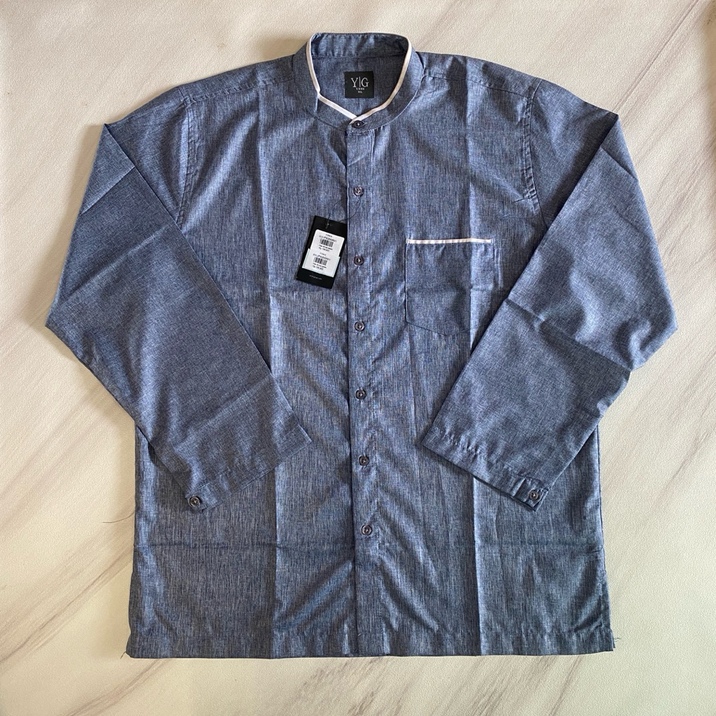 KEMEJA KOKO YEGE  BASIC LENGAN  PANJANG BLUE