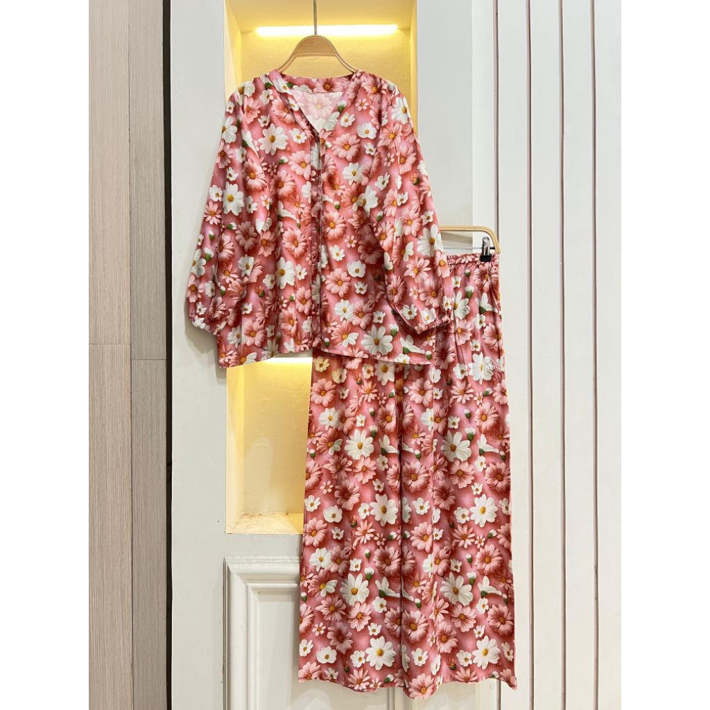 One set Wanita motif / stelan wanita motif / stelan wanita Rayon murah / Oneset wanita / setelan ray