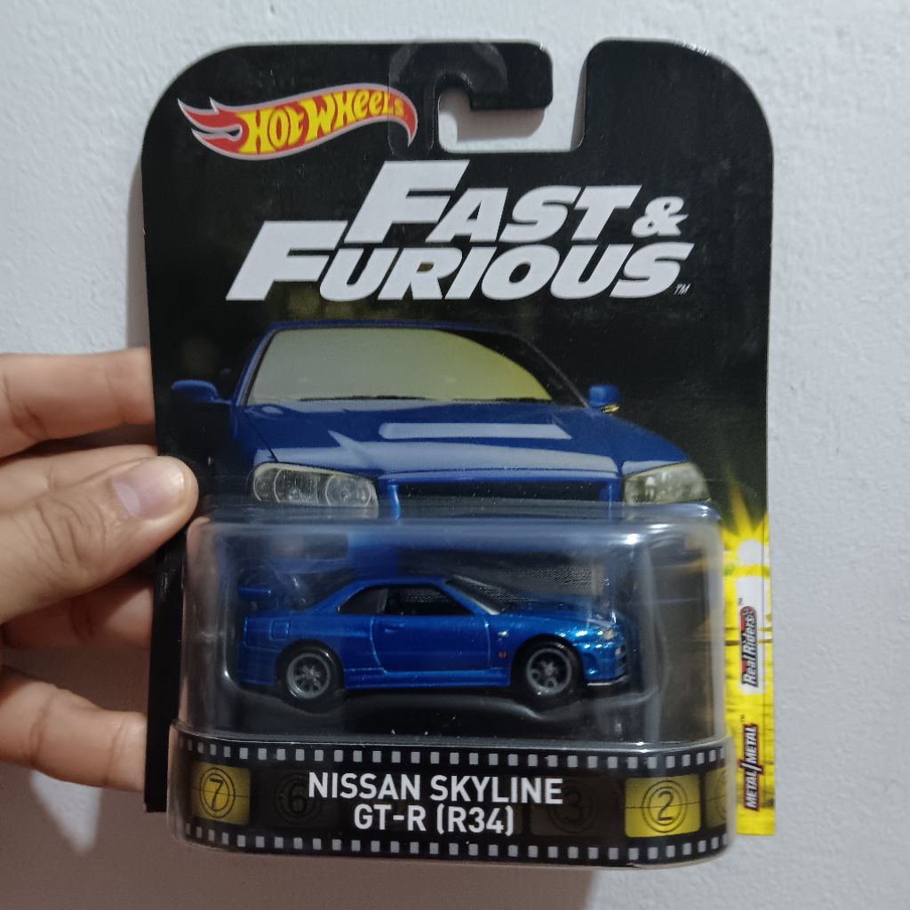 HOT WHEELS RETRO FAST & FURIOUS NISSAN SKYLINE R34 BIRU NOT MINT