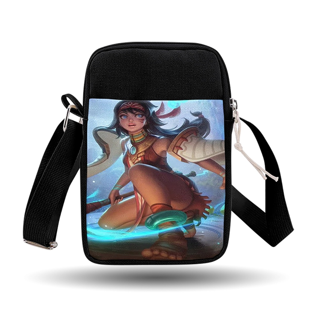 Tas Selempang Rabil Bahan Kanvas Waterproof Pria Wanita Motif Mathilda MLBB Mobile Legend