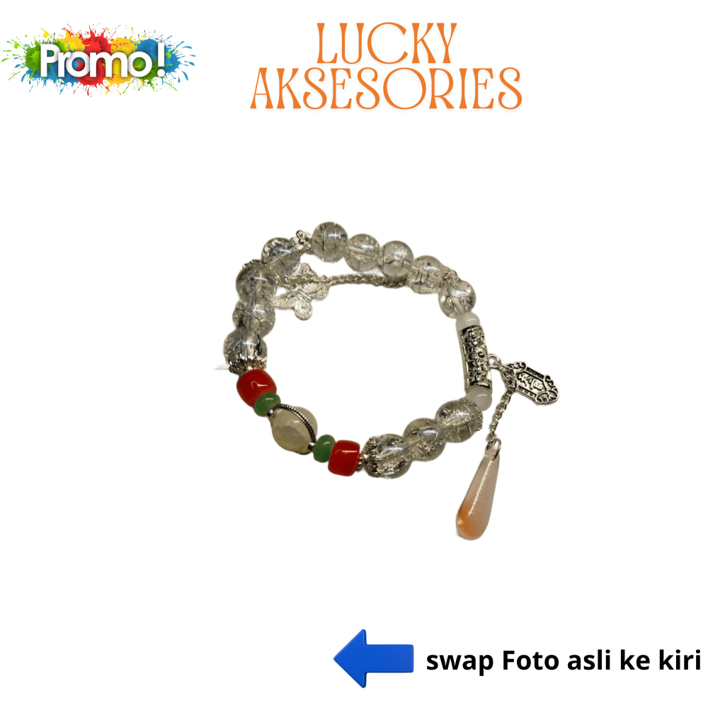 Gelang manik-manik kristal bening