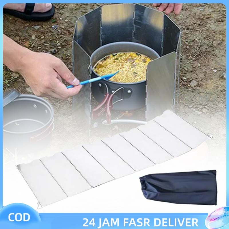 Tutup Kompor Anti Angin Windshield Stove Alloy Penghalang Angin Kompor Portable