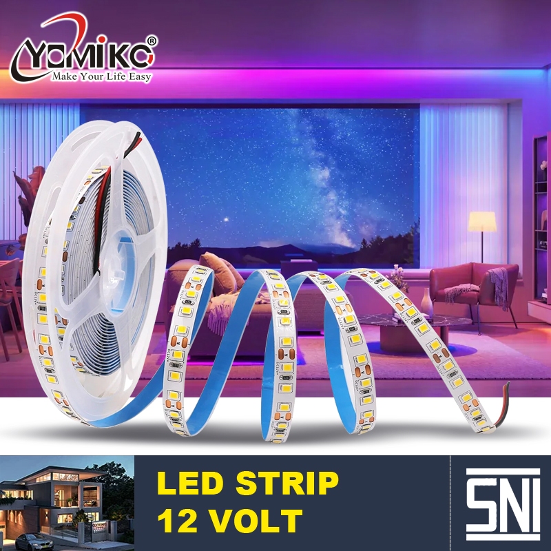 Yomiko LED Strip 12 Volt 5 Meter / Lampu LED Strip 12V Indoor 120 LED