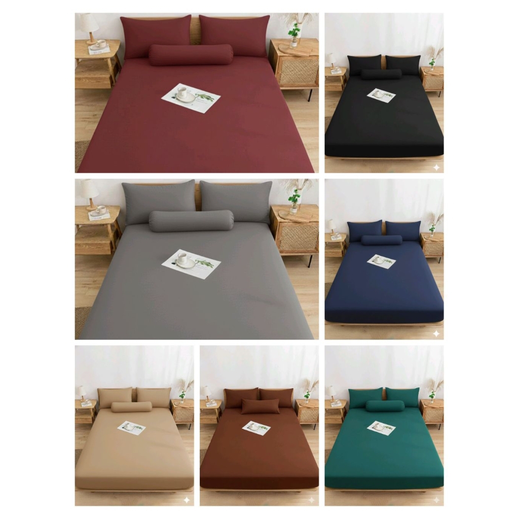 Seprei Set Polos Ukuran 120 x 200 | Seprei Kasur Tidur | Seprei Kamar Kost