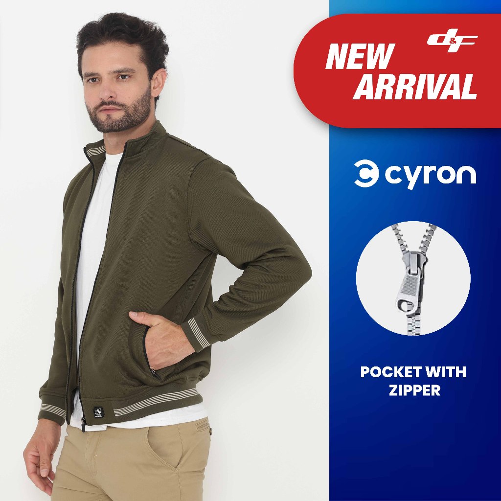 d&f Jaket Biker pria - olive