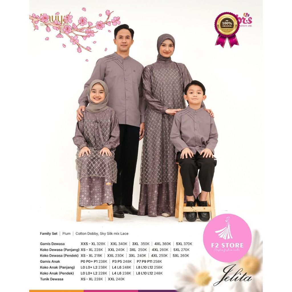 BUSANA MUSLIM RAYYA NIBRAS JELITA PLUM