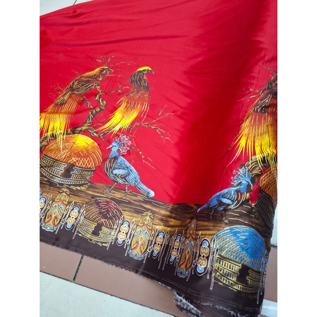 NEW DESAIGN KAIN BATIK SUTRA LEMBUT MOTIF KHAS PAPUA, BAHAN BATIK SUTRA HALUS MOTIF PAPUA ECERAN, KA