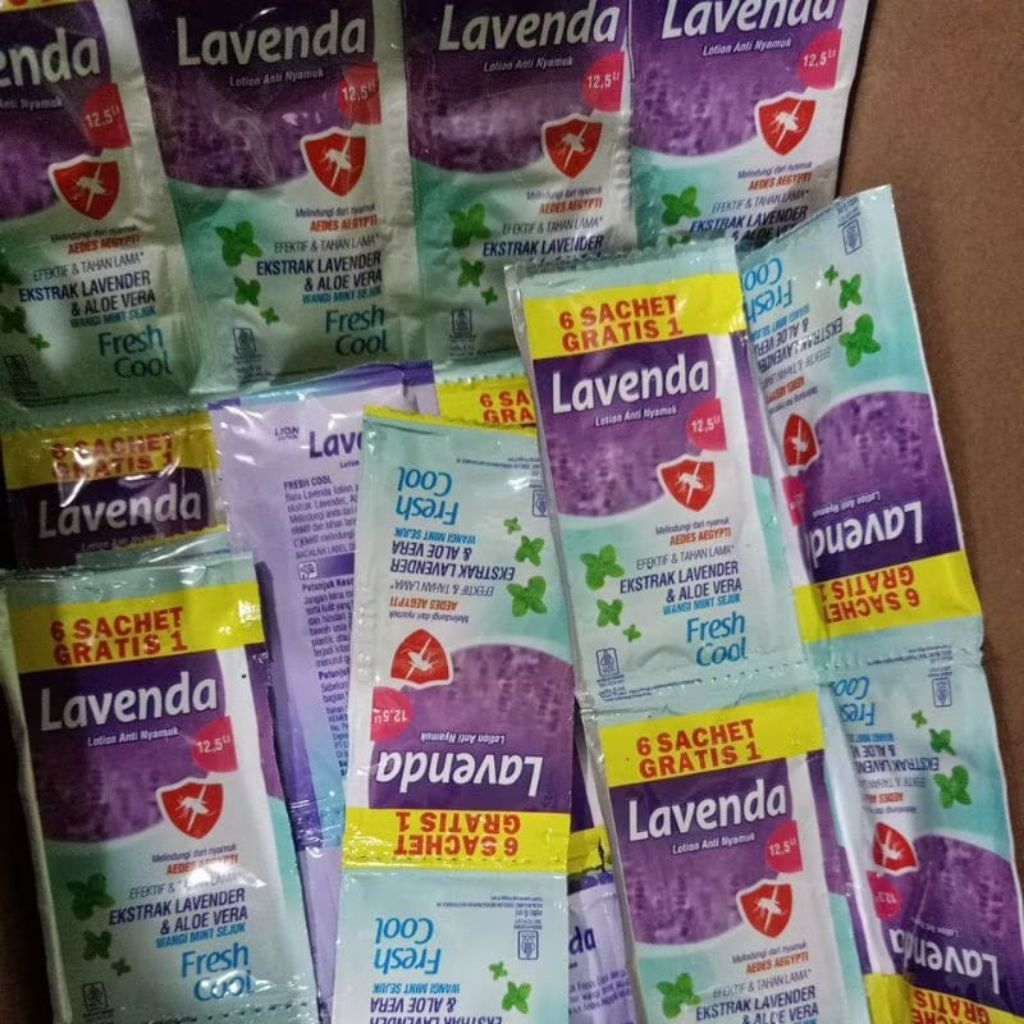 Lavenda Lotion nyamuk sachet isi 12pcs