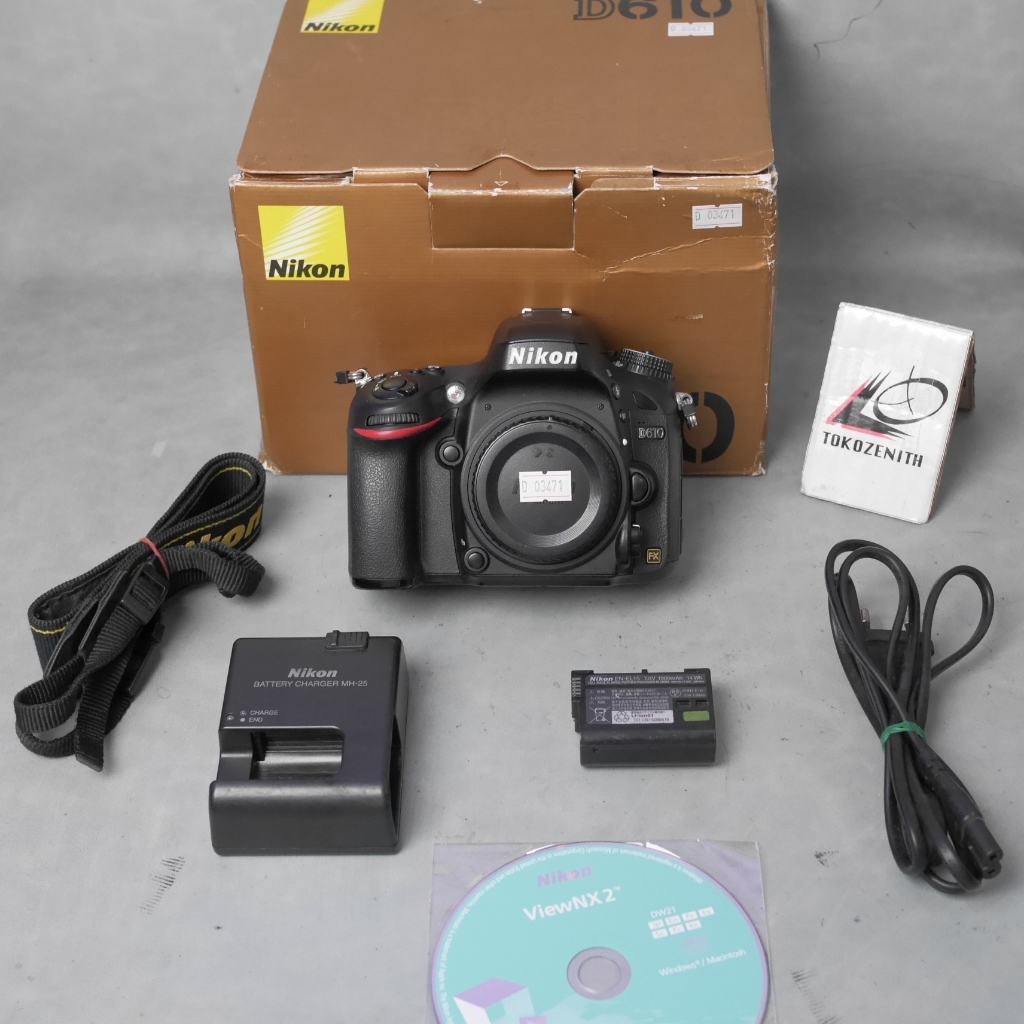 Nikon D610 + BG  - Kamera DSLR Full Frame - foto wedding wisuda sport - no D610 Z5 Z6 - D03471