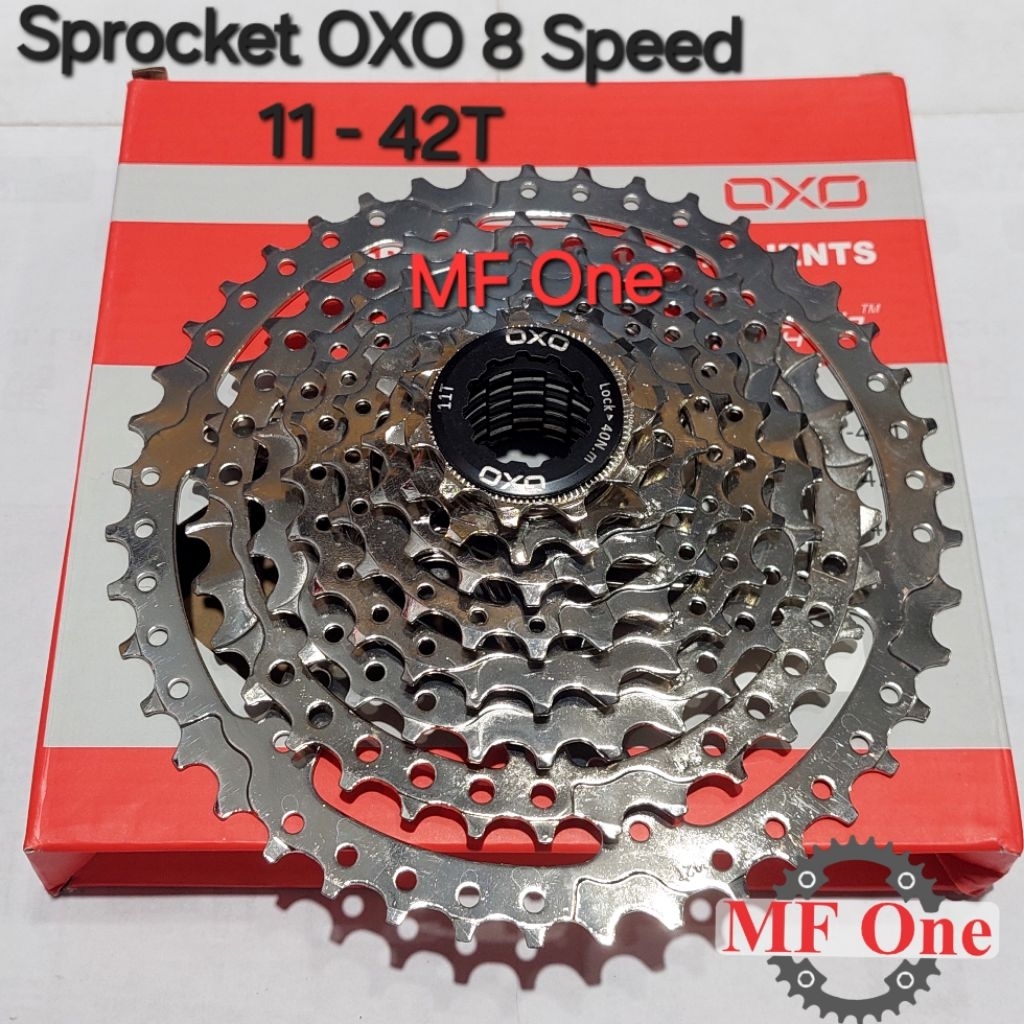 Sprocket Oxo 8 Speed 42T 11-42T Chrome Cassette Slope