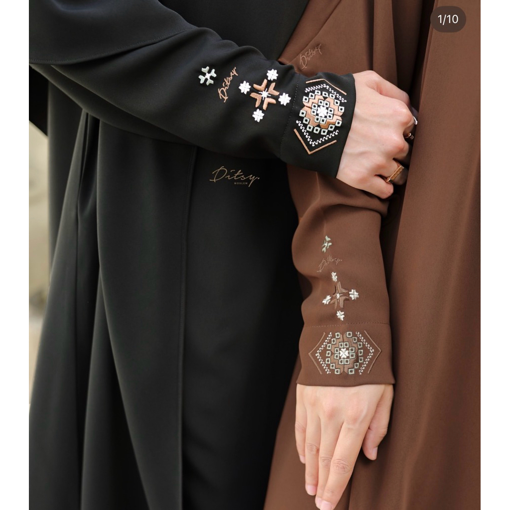 PL-sale Ditsy Moslem HITAM Abaya Only