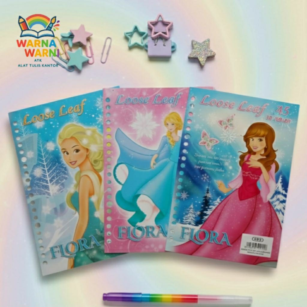 50 LEMBAR LOOSE LEAF KIKY ISI BINDER A5 MOTIF FLORA