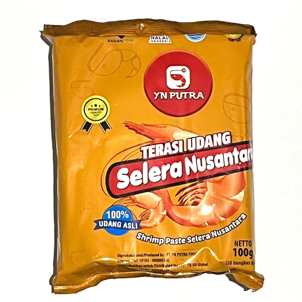 terasi udang yn putra selera nusantara 100gr isi 20 sachet ( 5gr x 20sachet )