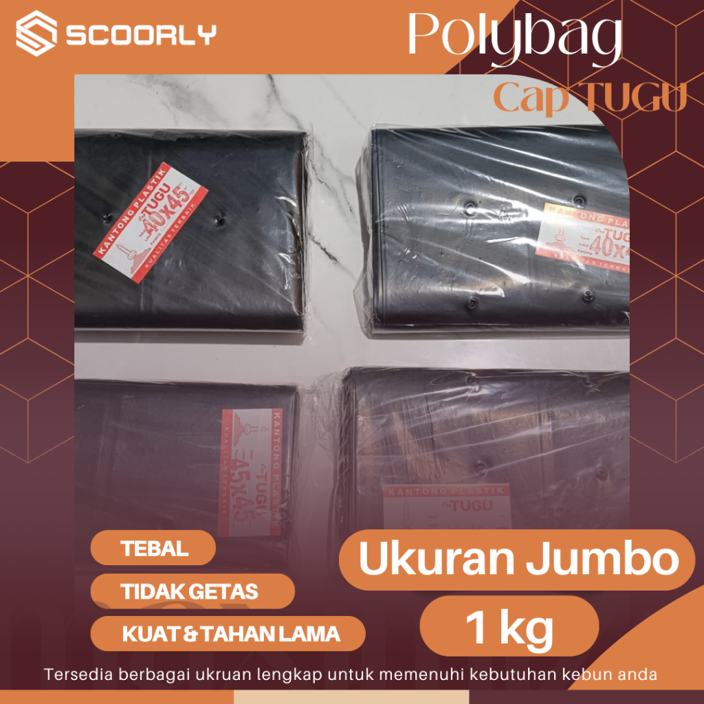1kg - Polybag Tanaman Ukuran Jumbo Plastik Polybag / Polibag Tanaman Untuk Pembesaran Terlaris