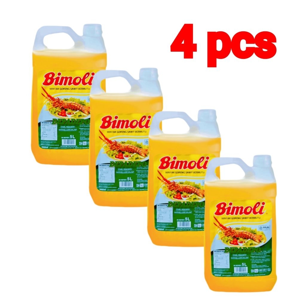 Minyak Goreng Bimoli 5 Liter - Pilihan isi 3 Jerigen Atau 4 Jerigen 1 Dus