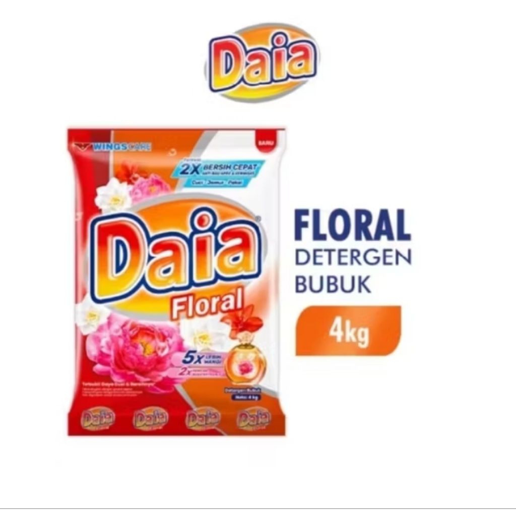 Daia Floral, Daia Clean & Fresh Hijab, Daia Putih 4 kg,Daia violet passion 4kg