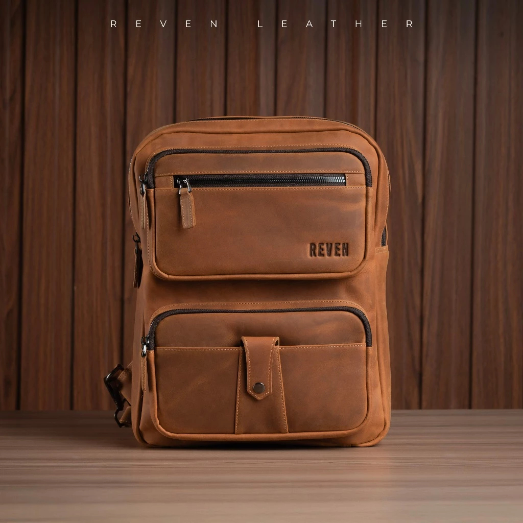 Tas Punggung Ransel Reven Osiris Backpack Pria Kulit Sapi Asli Tas Bagpack Premium Branded Kekinian