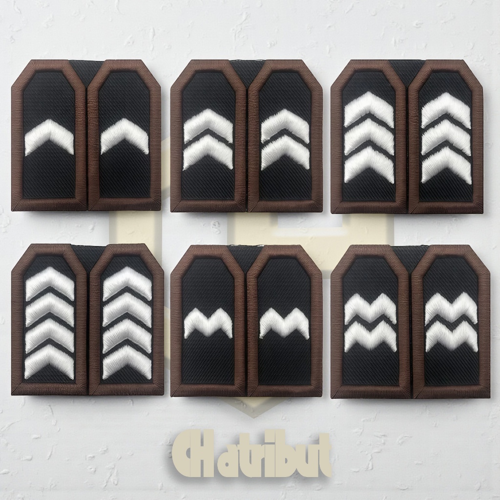 PANGKAT PDL POLISI BORDIR TIMBUL RAPIH LIST COKLAT BRIPDA/BRIPTU/BRIPKA/AIPDA/AIPTU