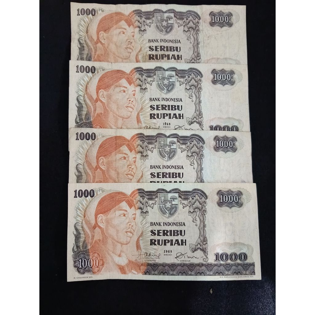 Uang kuno 1000 rupiah gambar Sudirman tahun 1968