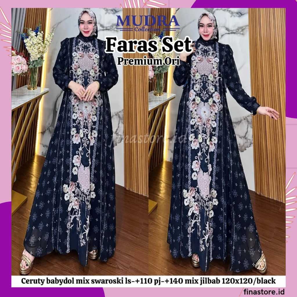 Gamis Mudra Collection / Gamis Terbaru / Gamis Wanita / Gamis Premium / Gamis Pesta / One Set / Sete