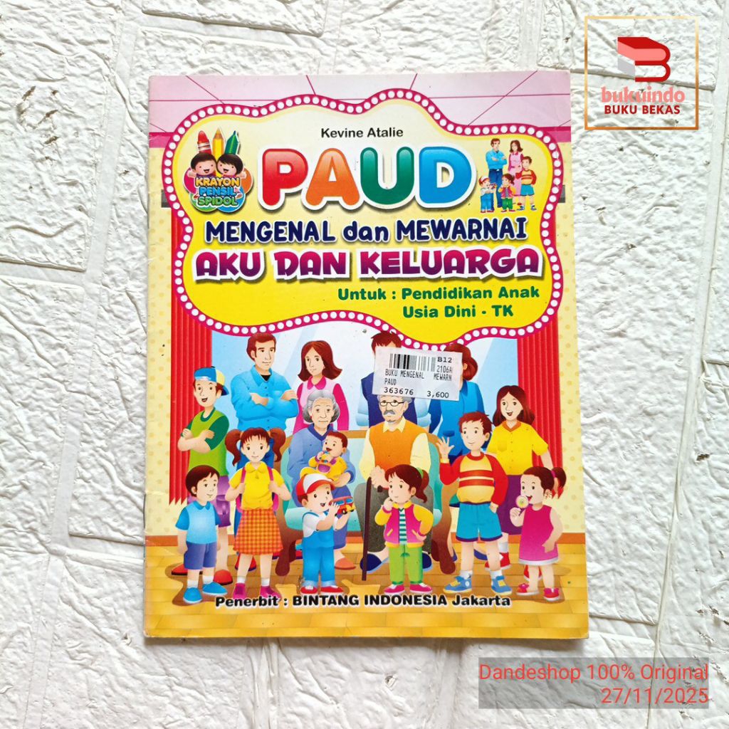 PAUD Mengenal dan Mewarnai Aku dan Keluarga untuk pendidikan anak usia dini TK - Buku Aktivitas Anak