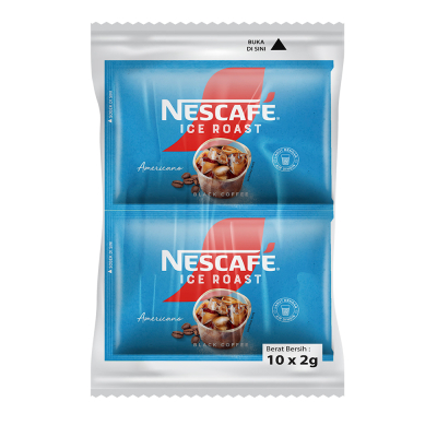 Nescafe Ice Roast Americano Sachet 10 x 2gr / Kopi Instan Nescafe Americano Tanpa Gula