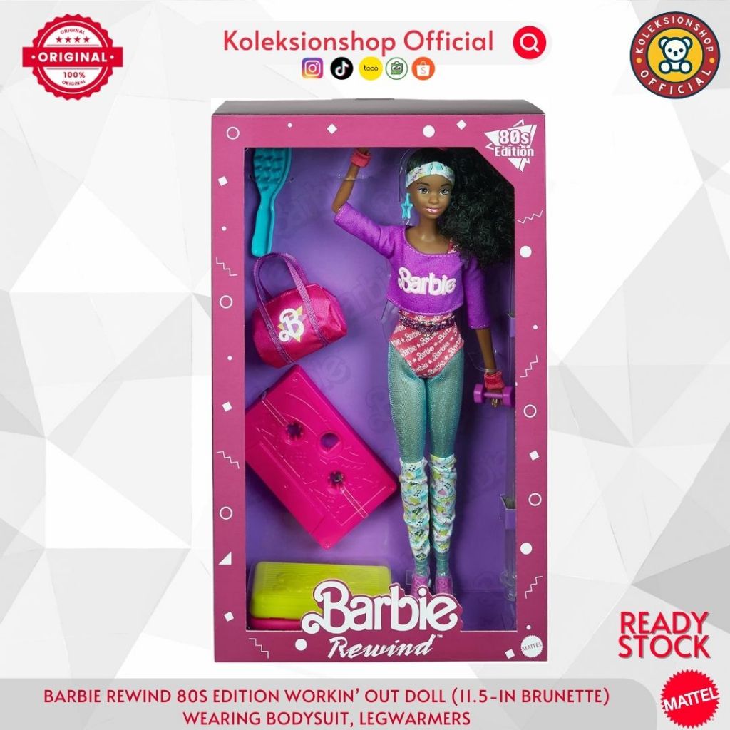 Barbie Rewind 80s Edition – Workin’ Out Doll (11.5-inch Brunette)