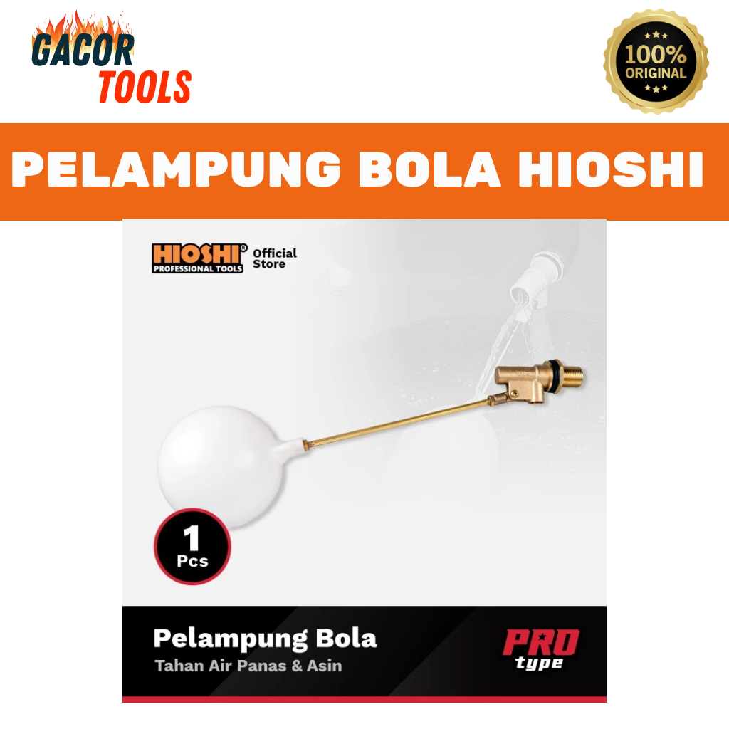 HIOSHI / Pelampung Air / Bola / Tandon /  Toren / Tangki / Bak / Kuningan / 1/2, 3/4 / Floating valv