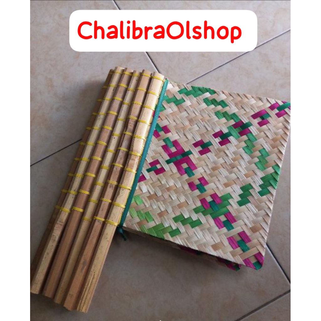 Kipas anyam bambu Motif