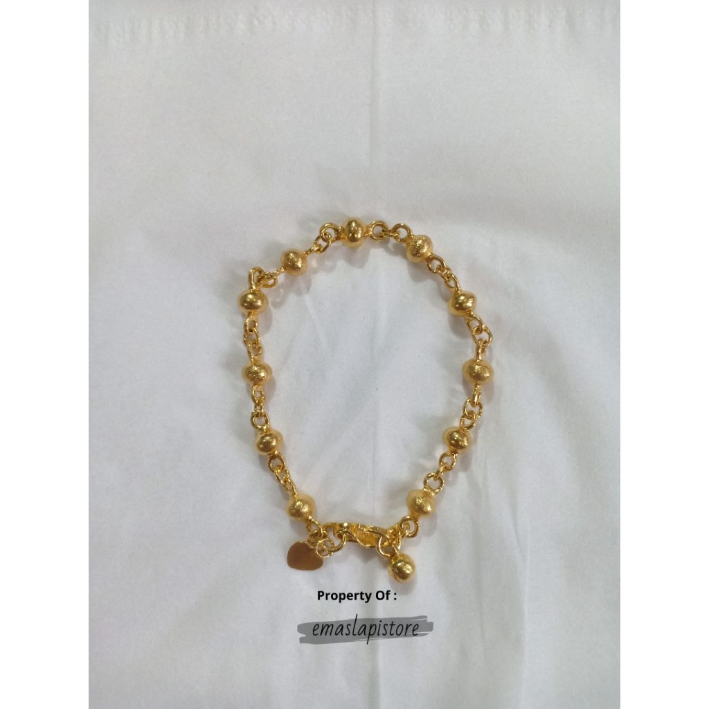 Gelang Mini Rantai Bola Klasik Lapis Emas 999 Banjar