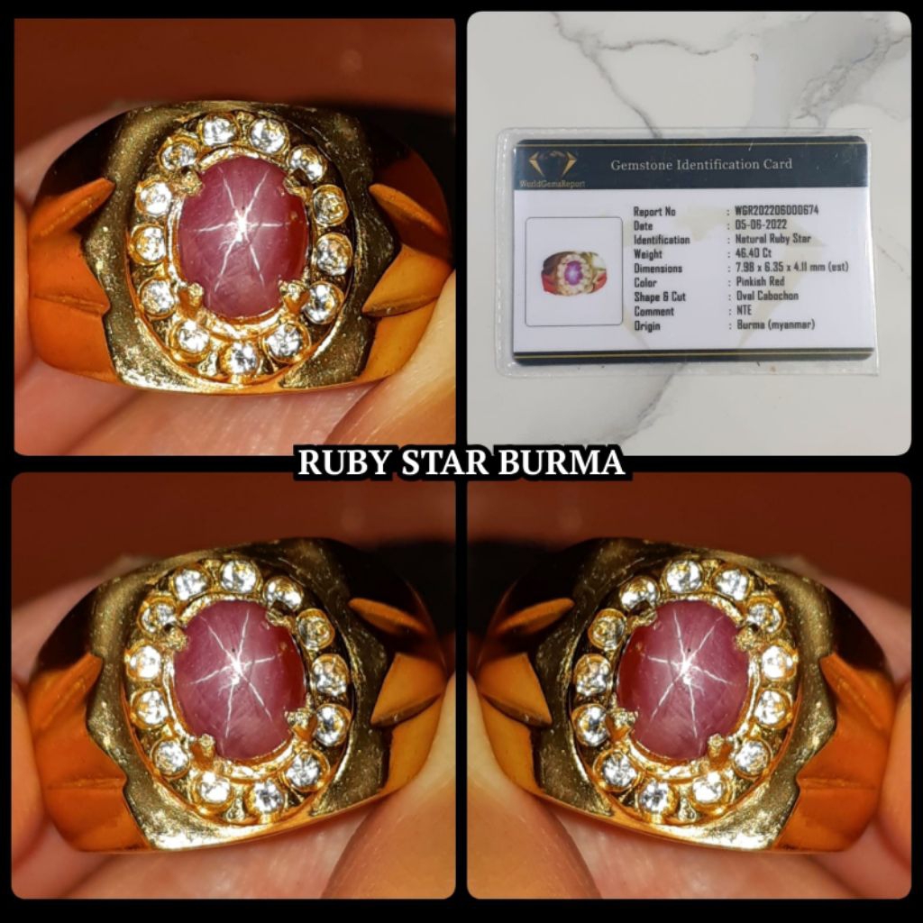 original permata Ruby Star Burma Myanmar Murmer
