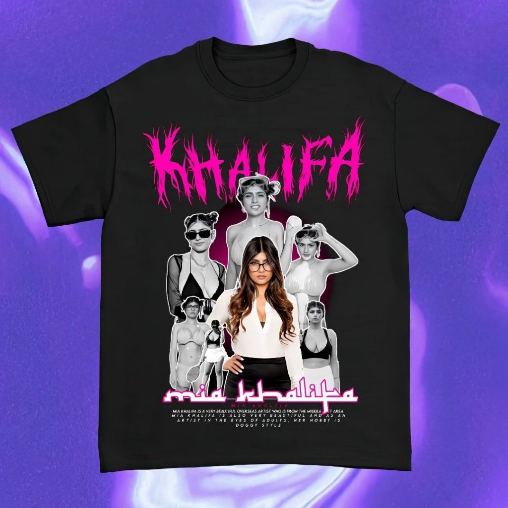 Purple Haze "Mia Khalifa" Reguler Black / White T-Shirt Unisex Vintage | COD | Kaos Pria Wanita