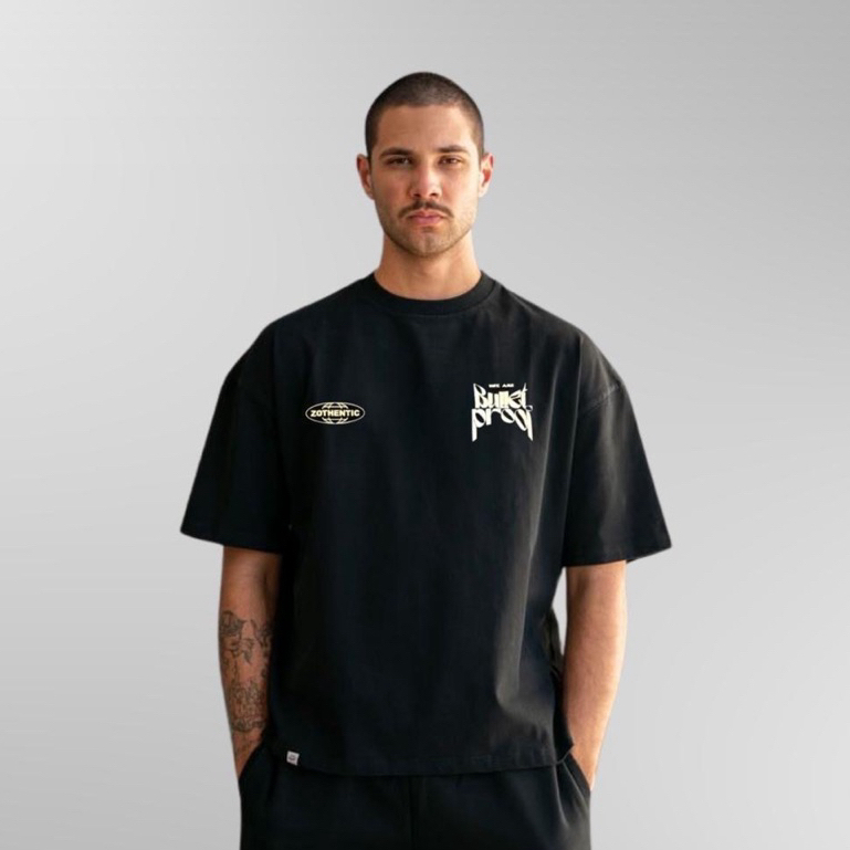 Kaos Boxy Oversize 20s Bullet Proof Black - Zothentic Boxy T-shirt