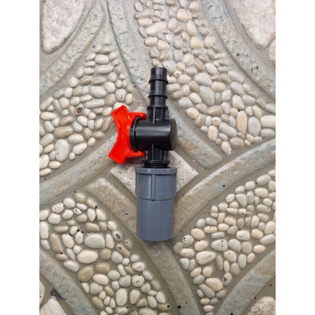 1 set sambungan pipa pvc 1/2 inch ke konektor kran selang 12mm atau 1/2 inch, socket knee tee drat d