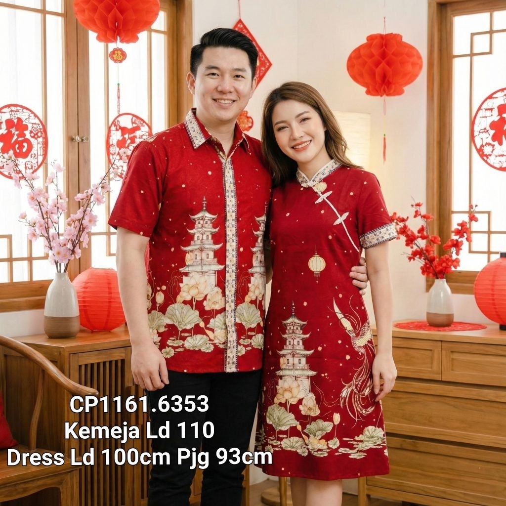Baju Couple Pesta | Batik Couple | Baju Couple Imlek Katun Stretch