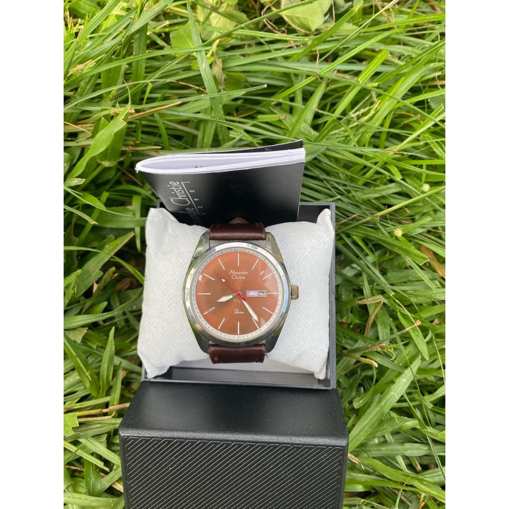 Jam Tangan Alexandre Christie 8514 MD Pria Strap Kulit Cowok
