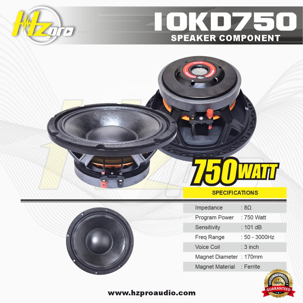 SPEAKER KOMPONEN 10 Inch HZ PRO 10KD750 ORIGINAL