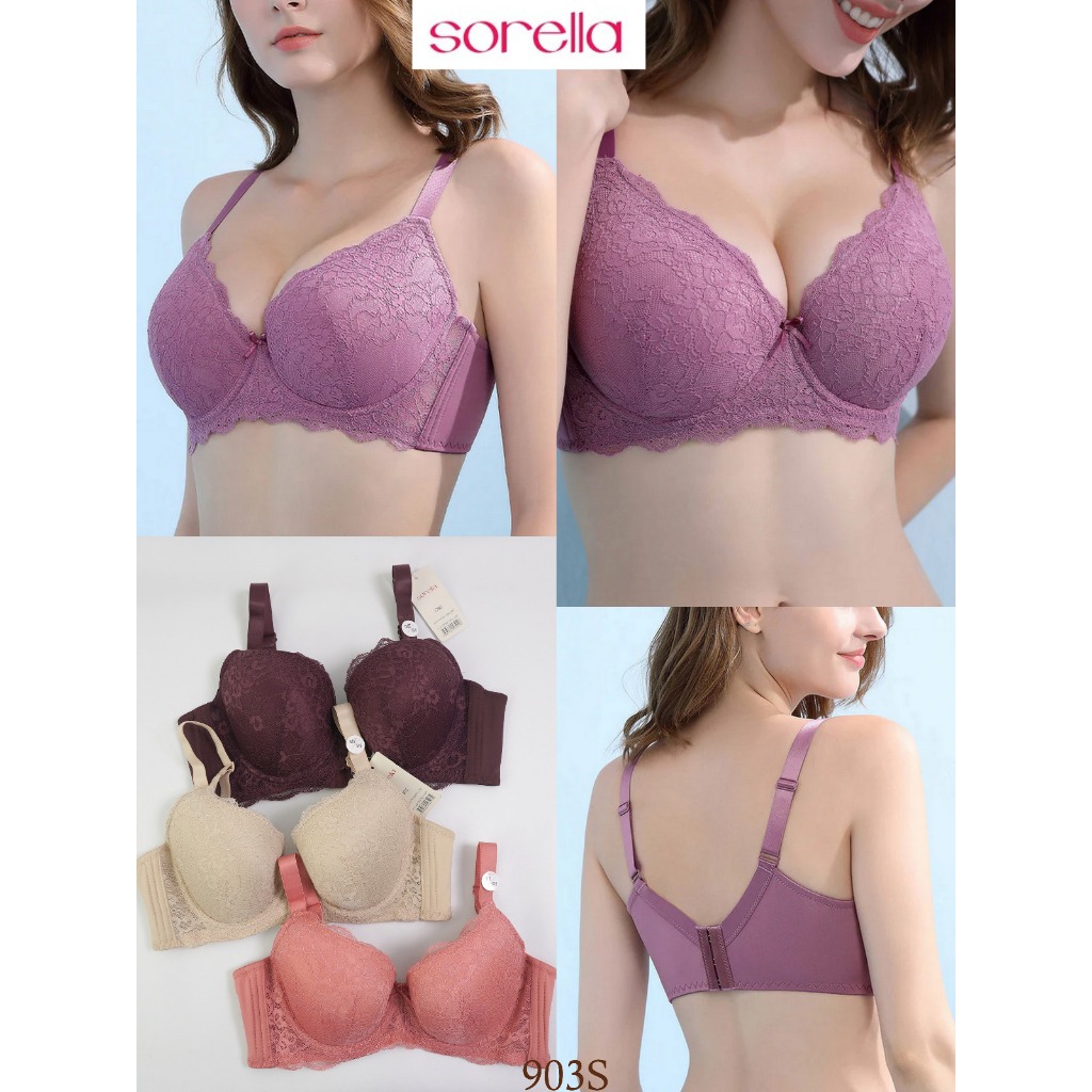 Bra Wanita Kawat Busa Sedang Tipis Renda SORELLA Full Cup Size 34B s/d 40B Lace Bra underwire Pakaia
