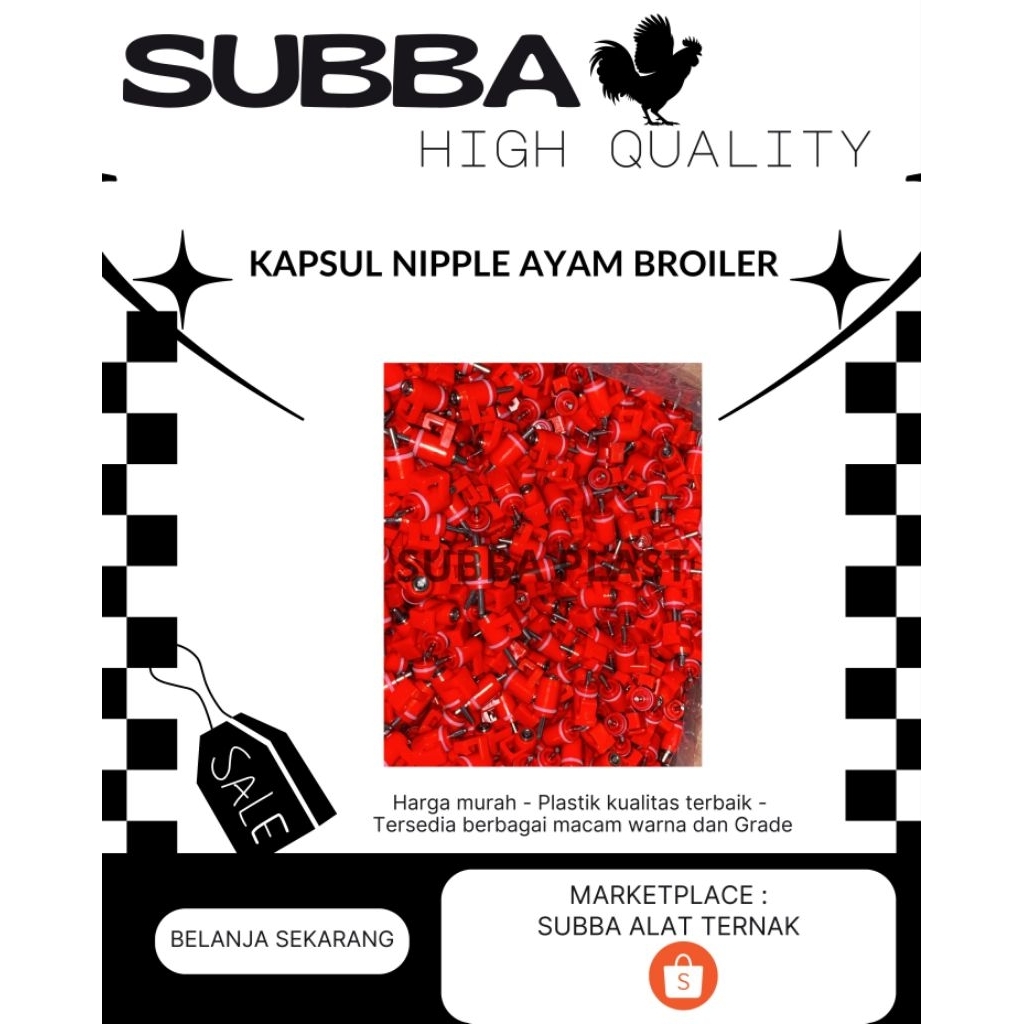 KAPSUL NIPPLE AYAM BROILER - KAPSUL NIPEL PUYUH - KAPSUL NEPEL AYAM MURAH
