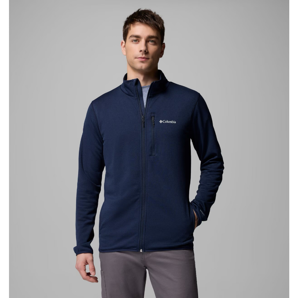 Jaket Columbia Men's Essential Hike Grid Fleece Full Zip Jacket Polar Lighweigth